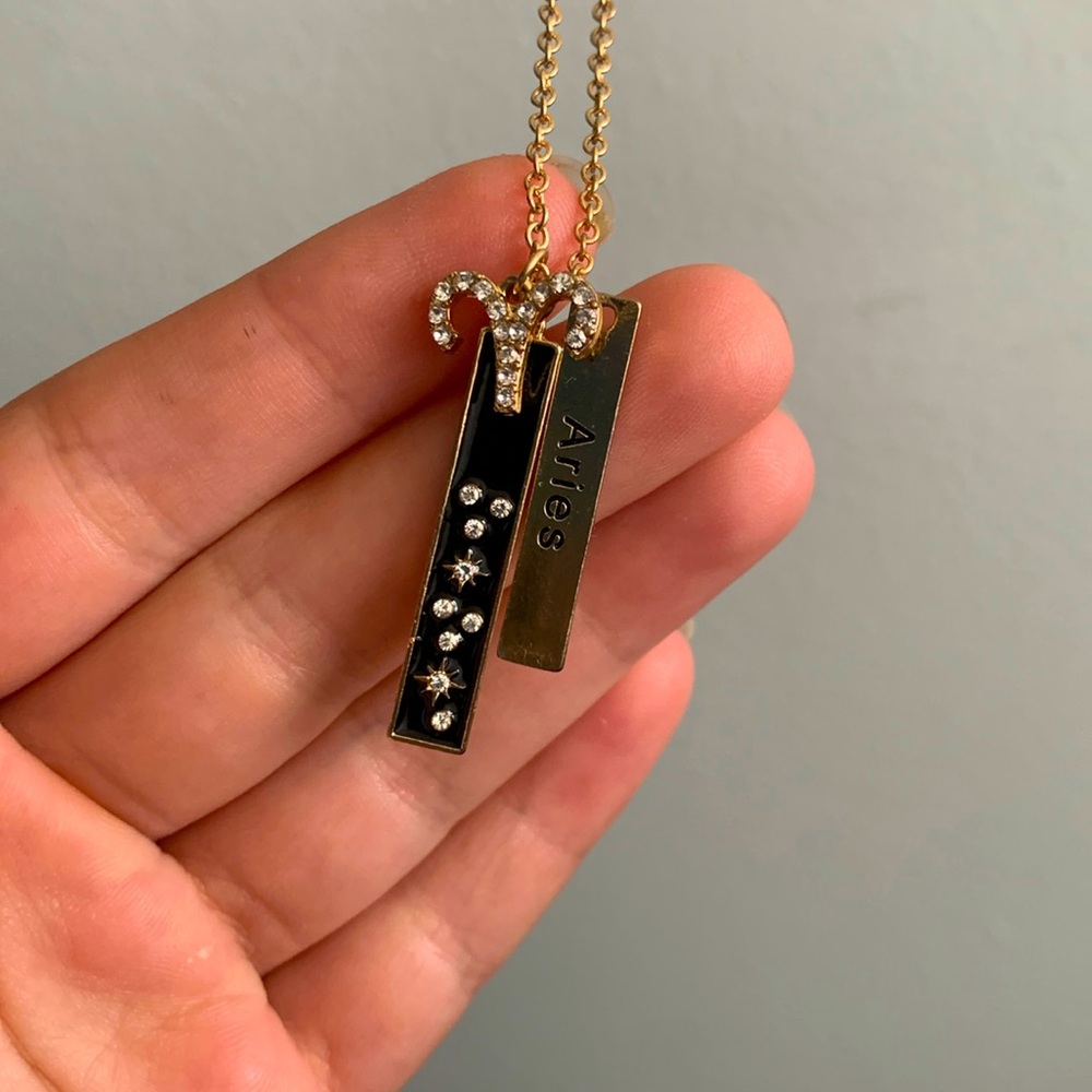 Aires Zodiac Sign Gold Necklace